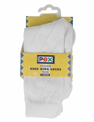 Knee High Pelerine Socks 2 pack - White
